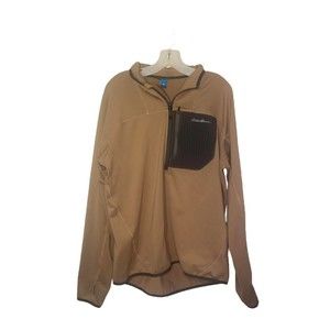 Eddie Bauer First Ascent Edition Mens Full-Zip Soft Shell Jacket; Large Tan/Grey
